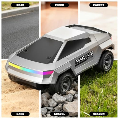 Remote Control Car, 1:24 Scale Pick-up RC Truck, 2WD High Speed All Terrain Off-Road Vehicle with Lights & Load Space, 2.4GHz Off-Road Vehicles Kids Gifts for Boys/Girls Age 3+