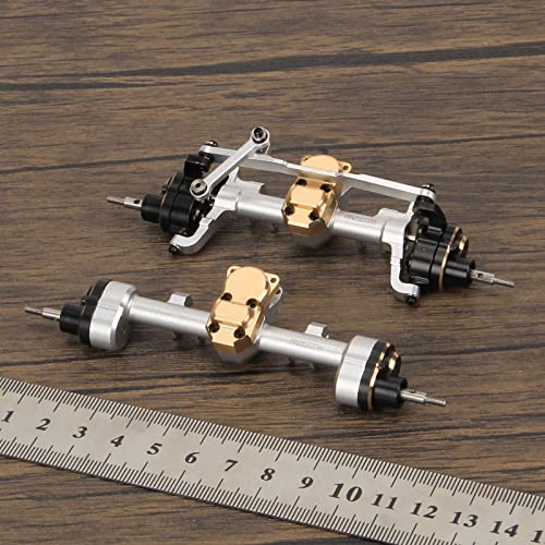 RCAWD Front Rear Portal Axle Set for Axial SCX24 Wrangler Bronco Gladiator C10 Deadbolt Crawlers Upgrade Parts (Silver) - color: Silver