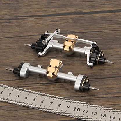 RCAWD Front Rear Portal Axle Set for Axial SCX24 Wrangler Bronco Gladiator C10 Deadbolt Crawlers Upgrade Parts (Silver) - color: Silver