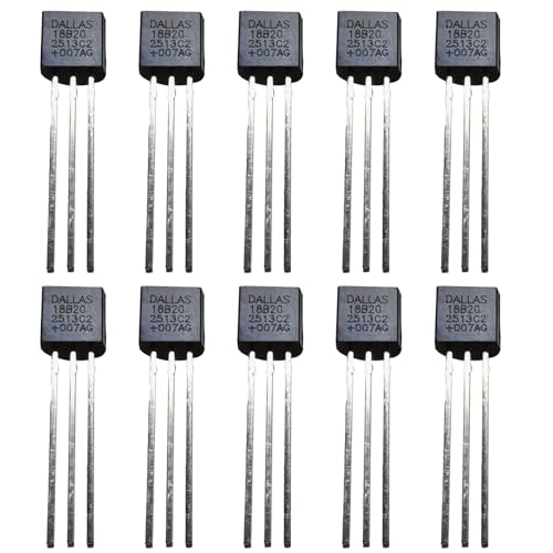 10Pcs DS18B20 Digital Temp Sensor, 3-Pin Direct Plug, DS18B20 Temperature Sensor Digital Thermometer -55°C to 125°C, Temperature Sensor Temperature Acquisition TO-92, - style: 10Pcs DS18B20 Digital Temp Sensor,