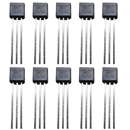 10Pcs DS18B20 Digital Temp Sensor, 3-Pin Direct Plug, DS18B20 Temperature Sensor Digital Thermometer -55°C to 125°C, Temperature Sensor Temperature Acquisition TO-92, - style: 10Pcs DS18B20 Digital Temp Sensor,