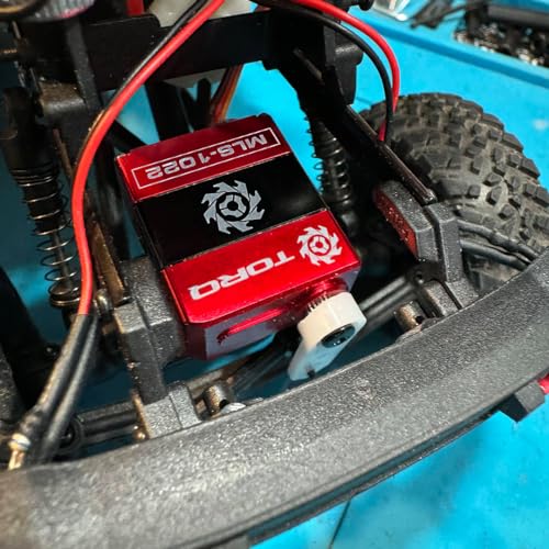 TORQ MLS-1022 High Torque Micro Servo 5.0V - 8.4V with CNC Servo Mounts & Arms - Remote Control Car, RC Car, RC Crawler Axial SCX24 Electronics Upgrades RC Servos (HELIDIRECT), Mini, Red / Black - color: Scx24 Servo - Red