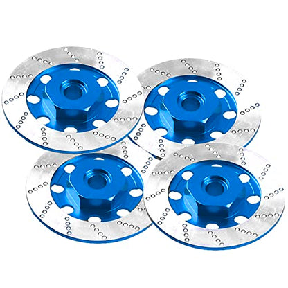 4Pack Vgoohobby Metal 12mm RC Car Hex Hub 12mm Brake Disc Wheel Hubs Adapter Spacer Compatible with Traxxas Tamiya Redcat HSP HPI 1/10 On-Road Car (Blue) - color: Blue