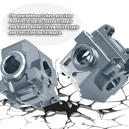 Gearbox Transmission Case Upgrades Parts Aluminum Front Rear Wave Box Gearbox for 1/10 Slash/Rustler/Stampede/Hoss VXL 4X4 4WD,Replace #6880#6881,Titanium - color: Titanium(upgrades Parts)