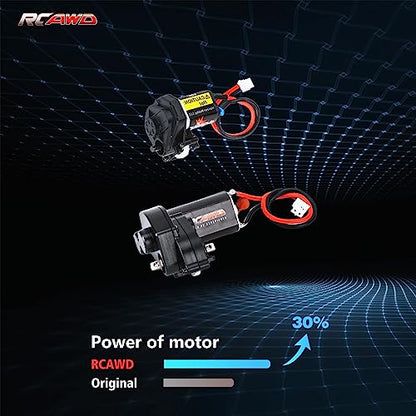 RCAWD SCX24 050 55T Motor with Metal Gearbox Combo Transmission for Axial 1/24 SCX24 Brushed Motor Clawer Series Upgreads Part - color: Black