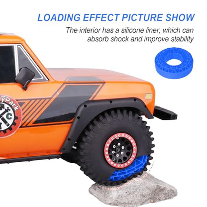 HobbyPark 1.9 Tires Silicone Inserts Foam fit 118-122mm for 1/10 Scale RC Crawler Trucks Wheel Tires, Super Soft, 4pcs (Navy Blue) - color: Navy Blue