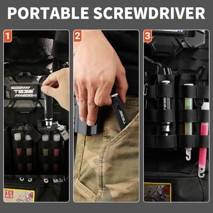 T238-Hex Screw Driver Set, Storage Hexagon Screwdriver Tool Kit for Airsoft Tool Multi-Axis FPV Racing Drone RC Quadcopter Helicopter Car Models（1.5MM/2.0MM/2.5MM/3.0MM / Slotted&Cross 3.0MM）