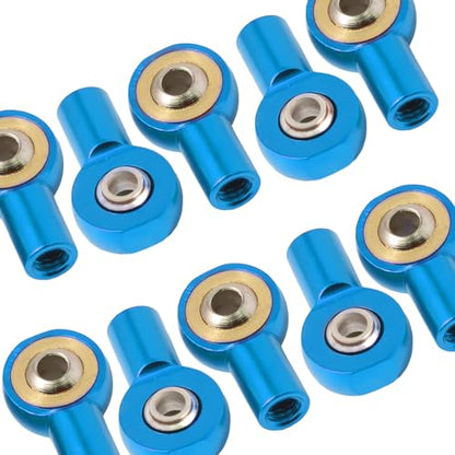 10PCS M2.5 Tie Rod End Ball Joint Aluminum Ball Head Holder Steering Linkage 13mm Upgrade Parts Compatible with HSP Tamiya Mini 4WD, RC Truck Crawler Car/Robot/Boat/Airplane Models, Blue - color: Blue