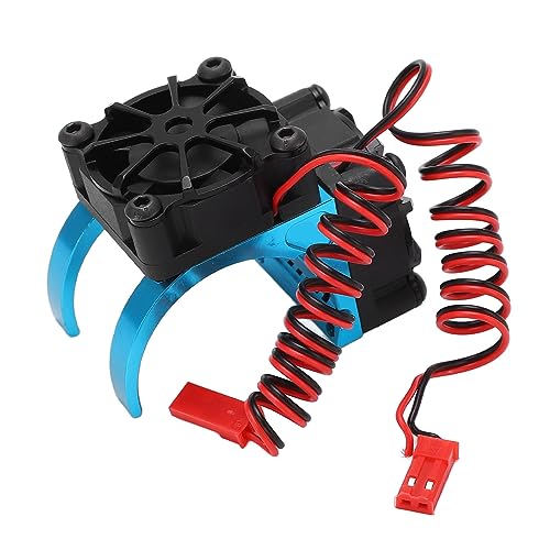 Sonew RC Motor Heatsink Cooling Fan Combo with Dual Fans and Aluminum Alloy for 550 3650 3660 3670 3674 Motors 36mm Diameter Red (Blue) - color: Blue