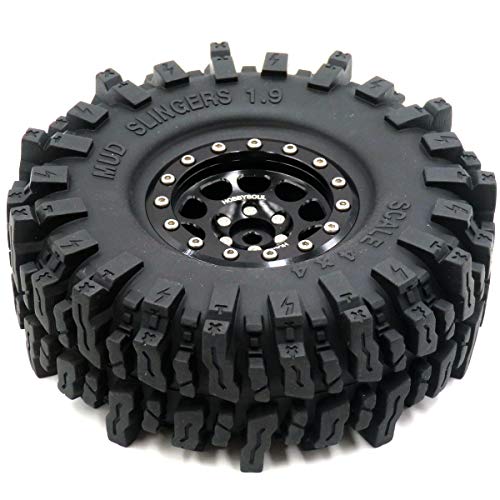 1.9 Beadlock wheels and tires 120mm Tall Soft Sticky 1.9 Mud Slingers T8 Tires & Aluminum Rims For RC 1/10 Crawler TRX4 SCX10 Gen8 Upgardes,HS700571
