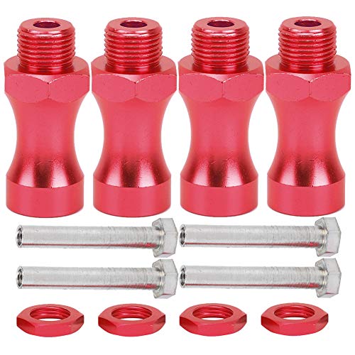 Ejoyous RC Wheel Hub Adapter Hex Drive Hub Adapter RC Hex Coupler 12mm to 17mm Aluminum Alloy CNC Machined 30mm Extension with 5mm Inner Diameter for 1/10 Car Truck (Red) - color: Red