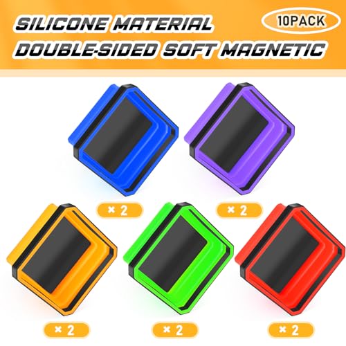 Barydat 10 Pcs Magnetic Tool Tray Collapsible Foldable Parts Trays Set Magnetic Screw Tray Magnetic Parts Bowl Square Silicone Magnetic Tool for Bolts Nuts Washers Pins Screw Parts (Multicolor) - color: Multicolor