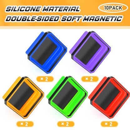 Barydat 10 Pcs Magnetic Tool Tray Collapsible Foldable Parts Trays Set Magnetic Screw Tray Magnetic Parts Bowl Square Silicone Magnetic Tool for Bolts Nuts Washers Pins Screw Parts (Multicolor) - color: Multicolor