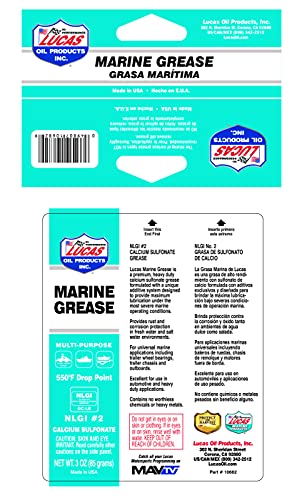 Lucas Oil 10682 Marine Grease 3 Ounce Combo Pack - size: 3 Ounces