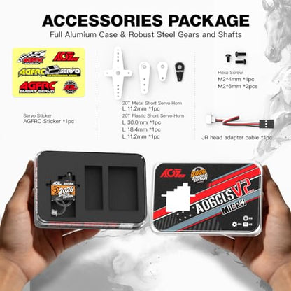 AGFRC A06CLS V2 2026 Special Edition 3.0kg RC Micro Servo | 6g Ultra-Light, 0.052Sec High Speed, Programmable, Digital Coreless Motor, Full Metal Gear, Ideal for 1/24-1/28 RC Cars - style: A06CLS V2 2026 Special Edition