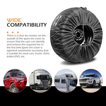 19 "-23" Car Spare Tire Cover, Scratch-resistant & Anti-aging Spare Tire Protection Cover, Waterproof Dust-Proof 190T Polyester Wheel Storage Protection Bag, for SUVs, RVs, Trailers, Trucks