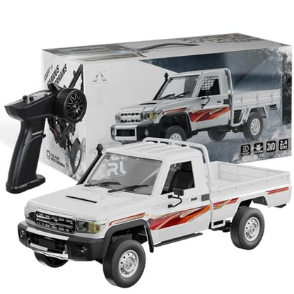 RC Rock Crawler Model, 2.4GHz All-Terrain 15KM/H Remote Control Pickup Car with LED Lights, 1:14 Scale Off-Road Truck for Adults - color: Sg-1405 White