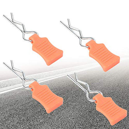 4pcs Universal RC Car Body Clips with Pull Tabs Pins for 1/8 1/10 /12 RC Car Shell Replacement Parts (Orange) - color: Orange