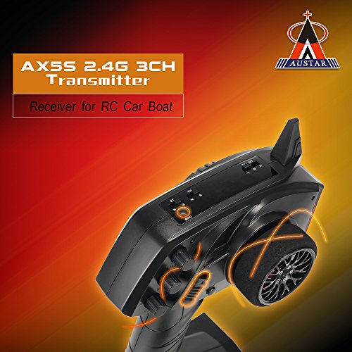GoolRC AUSTAR AX5S 2.4G 3CH AFHS Radio Remote Control Transmitter with Receiver for RC Car Boat