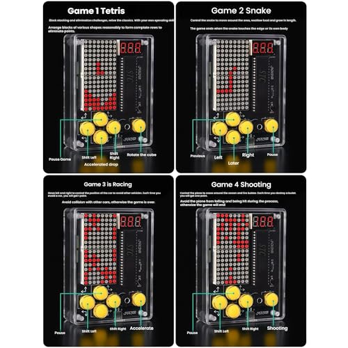 DIY Soldering Project Game Kit Electronic Practice Solder Soldering Kit | 7 Retro Classic Pixel Game Maker Idea for STEM Education Friends Gifts
