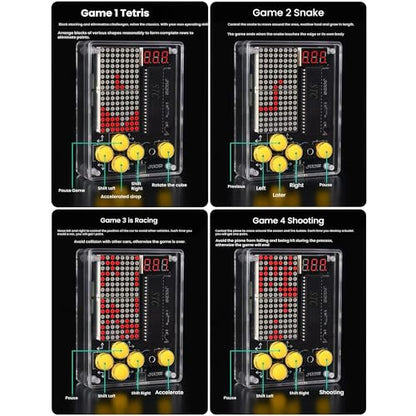 DIY Soldering Project Game Kit Electronic Practice Solder Soldering Kit | 7 Retro Classic Pixel Game Maker Idea for STEM Education Friends Gifts