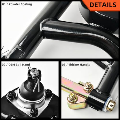XKV Front Upper & Lower Suspension Tubular Control Arms A-Arms | Compatible with 1955-57 Chevrolet Belair 150 210 Nomad Delray,2-4" Lift Kit Adjustable Tubular Steel Control Arm W/Ball Joint - size: 55-57 Chevrolet Belair 150 210 Nomad Delray