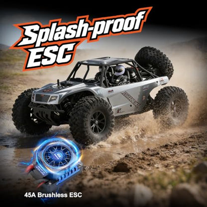 Octane 1/10 Scale 4WD Brushless High-Speed RC Cars for Adults, 55+ KM/H RTR Remote Control Car, Off-Road Electric Sand Buggy for Desert/Rock Crawling - Ready to Run