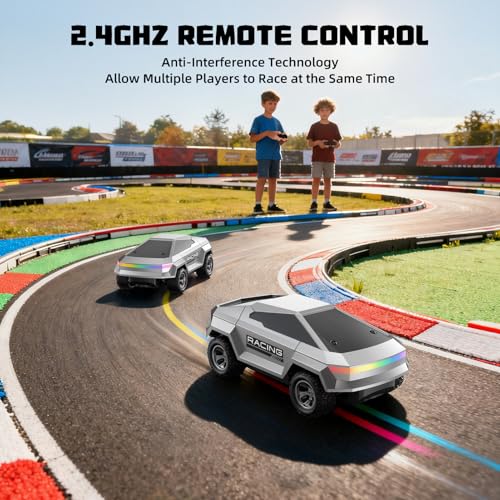 Remote Control Car, 1:24 Scale Pick-up RC Truck, 2WD High Speed All Terrain Off-Road Vehicle with Lights & Load Space, 2.4GHz Off-Road Vehicles Kids Gifts for Boys/Girls Age 3+