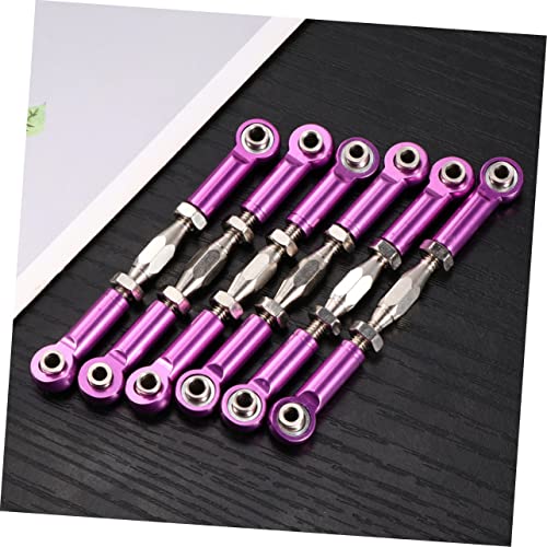 Kisangel 6pcs Upgradable Rc Car Parts Aluminum Turnbuckle Rod Linkage Heavy Duty Turnbuckles for Rc Truck Buggy Bolts Included - color: Purple