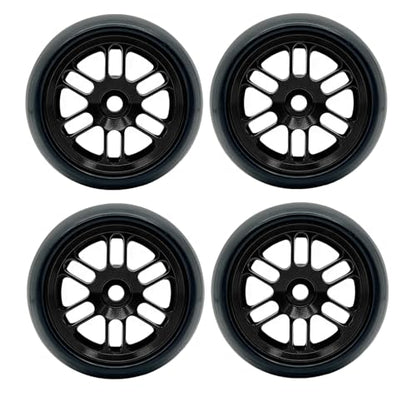 1/24 Finished Drift Tire Set, Compatible with WLtoys 244016 Losi Micro B RC Car Losi Micro B Upgrade (Black) - color: Black