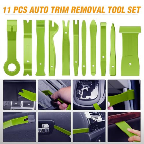 GOOACC 238Pcs Trim Removal Tool, Auto Push Pin Bumper Retainer Clip Set Fastener Terminal Remover Tool Adhesive Cable Clips Kit Car Panel Radio Removal Auto Clip Pliers, Green - color: 120Pcs Clips + 118 Remover Green