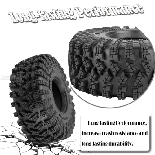RC 1.9In Soft Rubber Wheel Tires for 1/10 RC Crawler Car SCX10 SCX10 II 90046 SCX10 III AXI03007 SCX10 Pro TRX4 TRX6 D90 Gen7/8 VS4-10 MST CFX,BRCatWPark 4Pcs Soft Rubber Wheel Tires-(C) - style: 4Pcs 1.9 Rubber Wheel - (C)