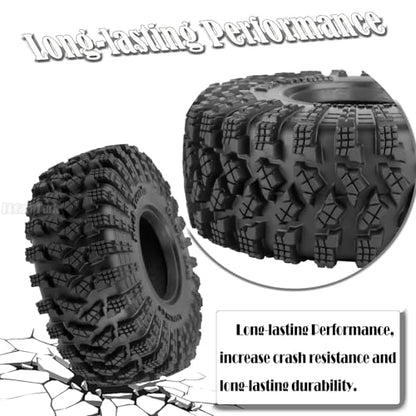RC 1.9In Soft Rubber Wheel Tires for 1/10 RC Crawler Car SCX10 SCX10 II 90046 SCX10 III AXI03007 SCX10 Pro TRX4 TRX6 D90 Gen7/8 VS4-10 MST CFX,BRCatWPark 4Pcs Soft Rubber Wheel Tires-(C) - style: 4Pcs 1.9 Rubber Wheel - (C)