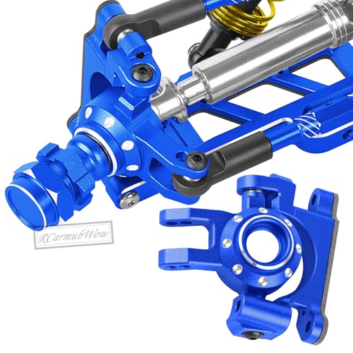 RC Caster Blocks,Front Steering Block,Rear Stub Axle Carriers Upgrades Part for 1/10 Slash/Rustler/Stampede/Jat0 4x4(VXL),Hoss 4X4 VXL,Replaces #9037#9032#9050,Navy Blue