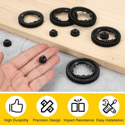 MECCANIXITY 48P Hardened Steel Pinion Gear, 21T 3.175mm Shaft Metal Motor Gear with Hex Key for RC Brushless Brush Motor Model Car Replace(Black) - size: 21T
