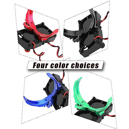 40mm Cooling Fan Upgrades Part for 1/5 ARRM A TRX4 RC Scale Car,Brushed Brushless 15000 RPM High Speed Cooling Fan Heatsink with 56-58mm Adjustable Mount for 1717 5687 56113 2028 Motor,Black - style: black(1.5w RPM)