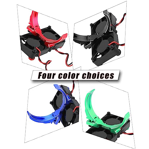 40mm Cooling Fan Upgrades Part for 1/5 ARRM A TRX4 RC Scale Car,Brushed Brushless 15000 RPM High Speed Cooling Fan Heatsink with 56-58mm Adjustable Mount for 1717 5687 56113 2028 Motor,Red - style: red(1.5w RPM)