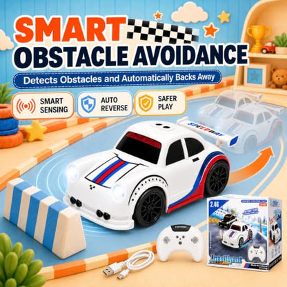 BYTEWAR Toddler Remote Control Car, Follow & Escape Modes, 360° Stunt Drift | Electric Hobby RC Car Toys, Christmas Birthday Gifts Toys for Kids Boys Girls 3 4 5 6 7 8 Years Old - color: White Car