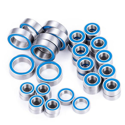 MORLORDY 36Pcs RC Complete Sealed Bearings Kit Wheel Hubs Kit for 1/16 Mini Slash E-Revo Rally RC Truck Upgrade Parts