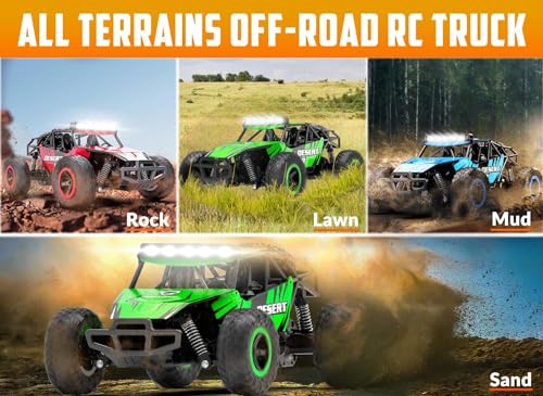 RACENT Remote Control Cars for Adults - 1:16 Scale 20kph Fast RC Truck All Terrain Off-Road Monster Truck for Adults with 2 Rechargeable Batteries (Blue) - color: Blue