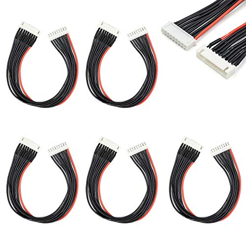 9 Pin JST-XH 8S Balance Plug Extension Lead Wire 200mm 5 PCS for LiPo Battery Balance Charging 22AWG Silicone (8S) - style: 8S