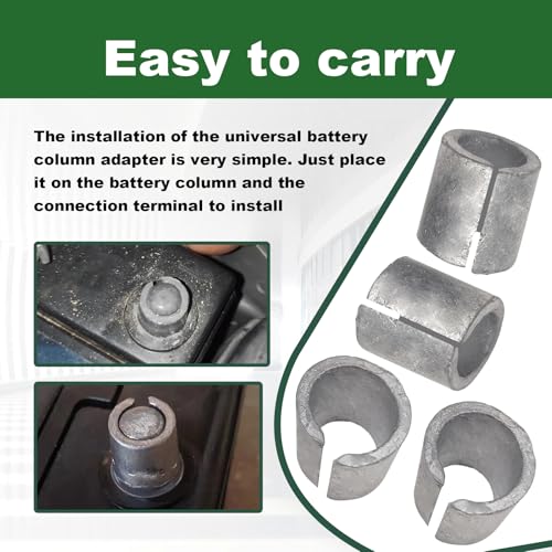 2 Pairs Battery Post Terminal Shims,Battery Terminal Adapter Kit with Positive Negative Post Shims, Anode Cathode Connector Sleeves and Lead Repair Rings for Automotive, Truck, SUV