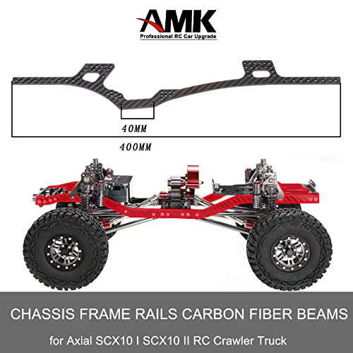2pcs Carbon Fiber LCG Chassis Rails for 1/10 RC Crawler SCX10 Lower Center of Gravity DIY Upgrade Lightweight Thickened Upgrade Frame Rails - color: 2pcs Carbon Fiber Lcg Chassis Rails