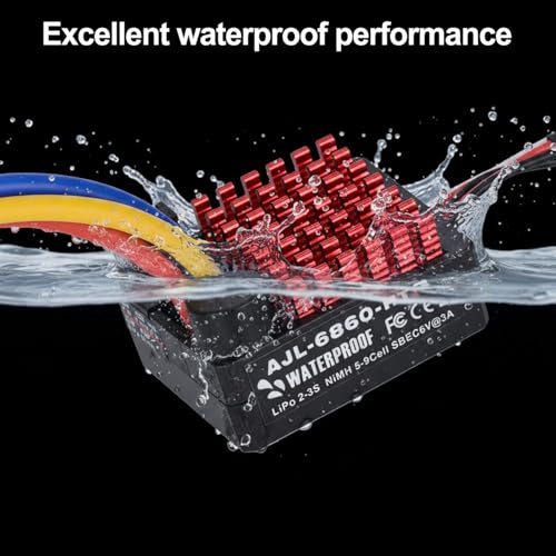 2-3s 60A Brushed ESC Waterproof Electronic Speed Controller with Switch Mode BEC for 1/10 Scale RC Crawler Car Trucks Upgrade (Tamiya Plug) - style: Tamiya Plug