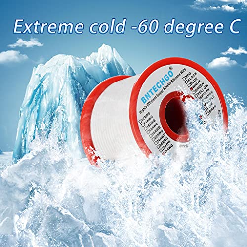 BNTECHGO 30 Gauge Silicone Wire Spool 50 ft White Flexible 30 AWG Stranded Tinned Copper Wire | Flexible 30 AWG Stranded Wire Silicone Rubber Insulation For RC Models, Drone, Robot, LED Lighting Systems, 3D Printer, DIY - size: 30 gauge silicone wire 50ft