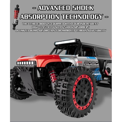 S912PRO 1/16 Scale RC Drift Car Model for Adults, 2.4G 4WD Brushless Full-Proportional Remote Control High-Speed Drifting Car(Red) - color: Red