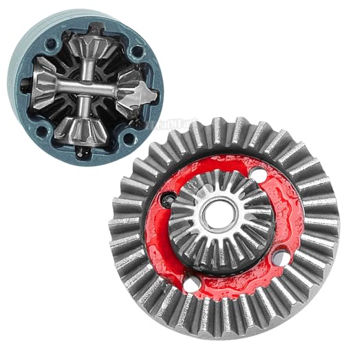 RC Front Rear Differential & Input Gear Upgrades Part for 1/14 H14BM 14209 14210 14301 14303 1/16 H16BM H16PL H16GT H16DR 16207 16208 16209 16210,BRCatWPark Steel Front & Rear Diff Set,Titanium - color: Titanium - (Front Rear Differential & Input Gear)