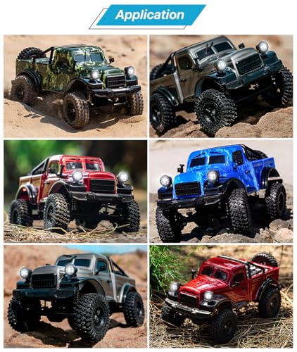 1/18 RC Car Body Shell, Pickup Truck Casing Compatible with TRX4M Defender, Bronco & Wrangler, ABS Impact-Resistant Upgrade Parts for 1/18 RC Crawler (Red) - color: Red