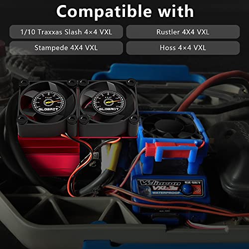 GLOBACT VXL-3S ESC Motor Cooling Fan for 1/10 Slash/Rustler/Stampede 4×4 - size: Red