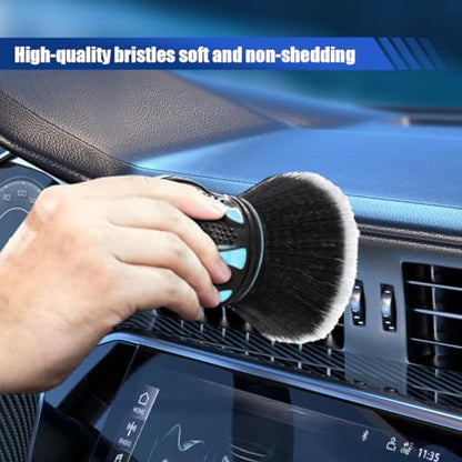 Car Detailing Brush, Ultra Soft Bristles XL Synthetic Brush Car Beauty Tools with Storage Rack, Auto Interior Cleaning Tool for Dashboard, Vents, Covers Large Area Inside and Outside Vehicles (Blue) - color: Blue